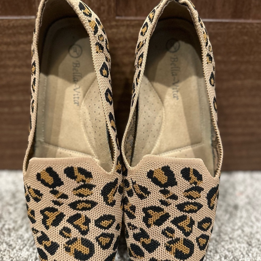 Bella Vita Tan and Black Leopard Print Flats - Picture 2 of 5
